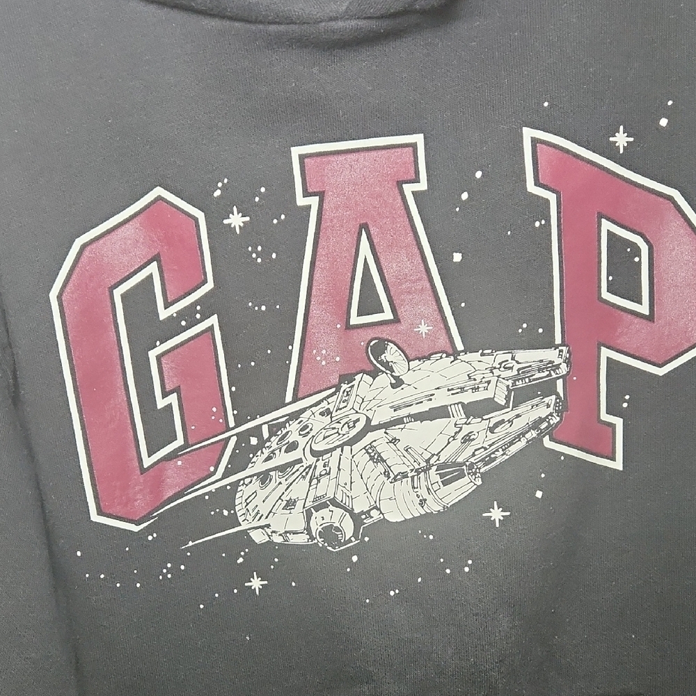GAP Black Hoodie with Maroon Logo and Spaceship - Picture 4 of 5